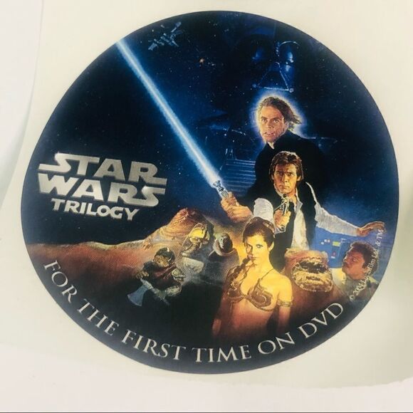 2004 Star Wars trilogy lot of 12 stickers round 3” first time on dvd 3 designs - Picture 3 of 6